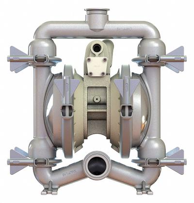 VERSAMATIC Double Diaphragm Pump: 316 Stainless Steel, 1 1/2 in, Tri-Clamp, 71 gpm - FDA-Compliant AODD Pumps