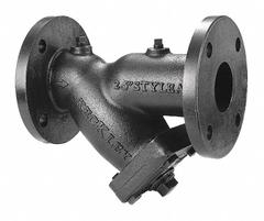 KECKLEY Y Strainer: 6 in, Flanged, Perforated, 0.125 in Screen Size, Cast Iron, Fiber, 18 1/2 in Ht (MPN 61FFY-CI125P34-FBI-A7). Key specifications — Brand: KECKLEY; Seal Material: Fiber; Manufacturer Part Number: 61FFY-CI125P34-FBI-A7; Screen Material: 304 Stainless Steel.