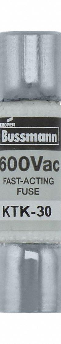 BUSSMANN Fuse: KTK Series, Midget, Fast-Acting, 3.5 A, 600 V AC, 13/32 in x 1 1/2 in, Non-Indicating (MPN KTK-3-1/2). Key specifications — attr1287209: KTK; attr211192: BUSSMANN.