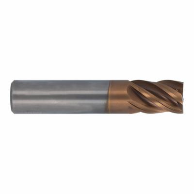 CLEVELAND Square End Mill: Carbide, T-Max Coated, 5 Flute, 5/16" Mill Dia, 13/16" LOC - Fast-Cutting Carbide Square End Mills for Stainless Steel & Super Alloys