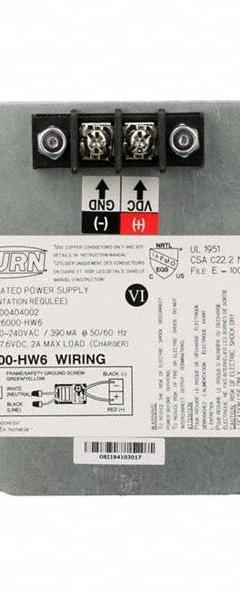 ZURN Power Converter: For ZEMS Series, Metal, Black, 7.6V DC, Hardwired Power Converter (MPN P6000-HW6). Key specifications — Voltage: 7.6V DC; Includes: Hardwired Power Converter; Brand: ZURN; Compatible Series: ZEMS; Material: Metal; Product Type: Power Converter.