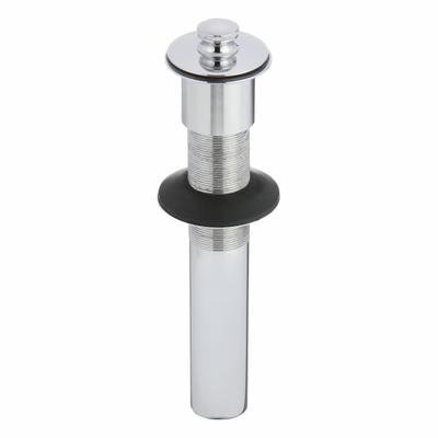 WATCO Sink Drain: Brass, Chrome, 8 in Overall Ht, 2 1/8 in Overall Dia, Slip - Sink Drains with Flip Stopper