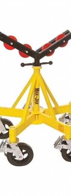 SUMNER Roller Head Pipe Stand: Roller V Head, 2,500 lb Max Load Capacity, Rigid Leg, Metal (MPN 3510SWH). Key specifications — attr511105: Sturdy 5 Leg Construction; attr511119: Rigid; attr511107: Metal; attr473852: SUMNER.
