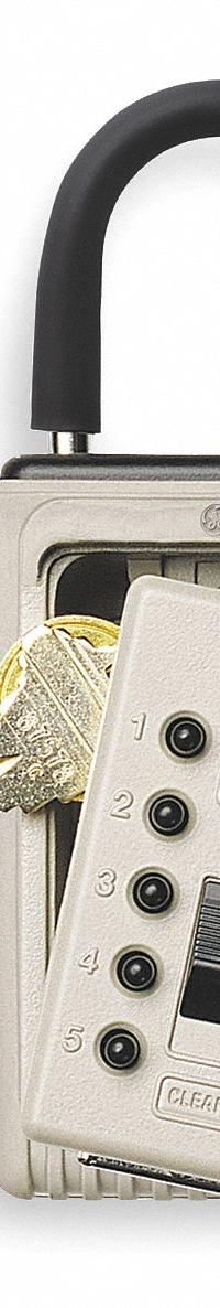 KIDDE Lock Box: Mechanical Combo Lock, 3 Key Capacity, 5 7/8 in Outside Ht, 2 3/8 in Outside Wd (MPN 1350). Key specifications — Finish: Powder Coated; Brand: KIDDE; Color: Beige; Material: Metal; Lock Style: Mechanical Combination.