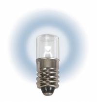APPROVED VENDOR Compact LED Bulb: LED, Miniature Screw (E10), (T) Tubular, T3-1/4, 12.8V DC, White (MPN LM1012MS-W). Key specifications — Light Color: White; Bulb Shape: T3-1/4; Trade Number: 52, 258, 428, 144, 614, 400; Brand: APPROVED VENDOR; Voltage: 12.8V DC.