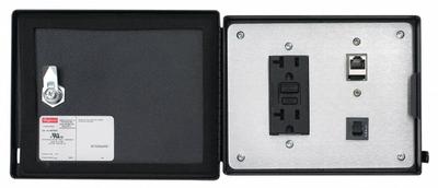 NVENT HOFFMAN Data Interface Port: Polycarbonate, 120V Duplex Receptacle/RJ45, 5 A Reset - ControlNet Panel Interface