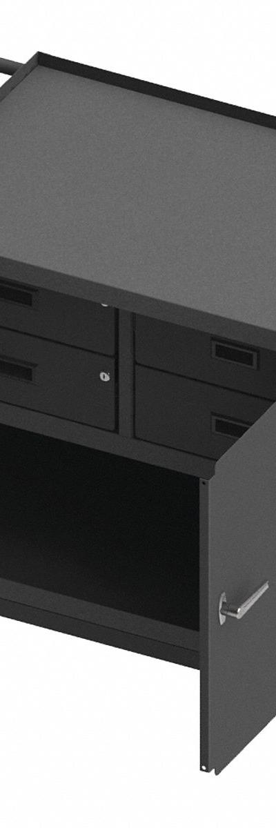 DURHAM MFG Mobile Cabinet Workbench: 36 in x 24 in - Mobile Cabinet Benches with Drawers