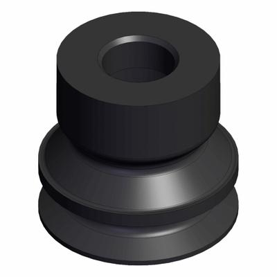 SMC Pad Unit: Bellows, w/o Adapter, 10 mm Pad Dia, Silicone, Black, 40, 10 mm Pad Ht - Bellows Type Automotive & Industrial Vacuum Pads