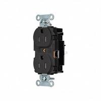 HUBBELL Receptacle: Duplex, 5-15, Black, 125V AC, 15 A, 2 Pole / 3 Wire (MPN 5262STBKTR)