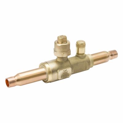 MUELLER Refrigerant Ball Valve: 4 Cv, 3/8 in Male Sweat, Access Port, No Relief Port - Sweat Connection Refrigeration Ball Valves