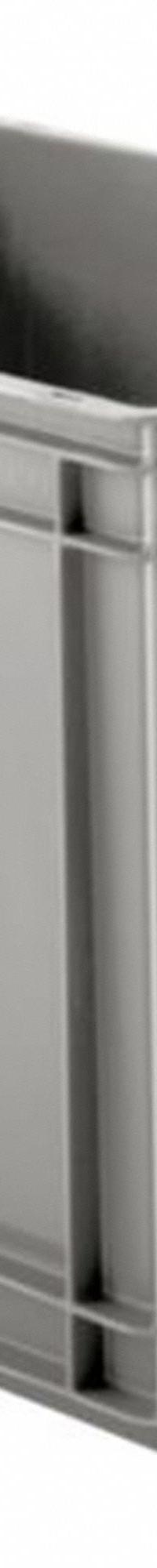 SSI SCHAEFER Straight Wall Tote: 22.1 gal, 23 3/4 in x 15 3/4 in x 16 5/8 in, Stacking Capable, Gray (MPN EF6420.GY1). Key specifications — Material: Plastic; Stackable: Stacking Capable; Brand: SSI SCHAEFER.
