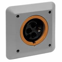 HUBBELL Pin and Sleeve Receptacle: Orange, 250V AC, Three Phase, 30 A, 3 Pole, 4 Wire, IEC Grounding (MPN L430R12). Key specifications — Brand: HUBBELL.
