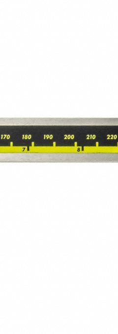 MITUTOYO Carbide Jaw 4-Way Digital Caliper: 0.0005 in to 12 in /0.01 mm to 300 mm, Inch/Metric (MPN 500-167-30). Key specifications — attr1185476: MITUTOYO; attr1185435: Step; attr1185436: Certificate of Inspection; attr1185475: Not Rated; attr1185429: +/- 0.005 in; attr1185430: 0.0005 in/0.01 mm; attr1220488: Not Included.