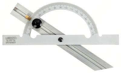 INSIZE Manual-Reading Protractor: 5 29/32 in Blade Lg, 10°to 170°, 1° Graduations - Manual-Reading Protractors