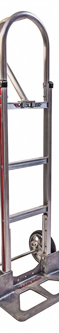 MAGLINER General Purpose Hand Truck: 500 lb, Single-Loop, Silver, Aluminum, Tread on Core, Rubber (MPN HMK15AUA1). Key specifications — Brand: MAGLINER.