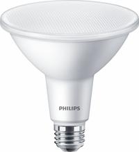 PHILIPS Compact LED Lamp: LED, PAR38, Medium Screw (E26), 13 W Watt, 2700K, 1,300 lm Light Output (MPN 13PAR38/COR/927/F25/DIM/P/ULW/T20-6/1FB). Key specifications — Bulb Finish: Clear; Color Temperature: 2700K; Shatter-Resistant: Yes; Brand: PHILIPS; Voltage: 120V; Bulb Shape: PAR38.