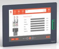 SCHNEIDER ELECTRIC Touch Panel: TFT Color LCD, 15 in Display Screen Size, 24V DC, Resistive (MPN HMIDT732). Key specifications — Supply Voltage Rating: 24V DC.