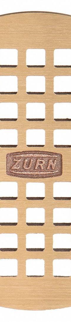 ZURN Strainer: Round, 5 in Overall Dia, 1/2 in Overall Ht, Bronze, Unfinished, Bronze, Drop-In (MPN PB400-5B-STR). Key specifications — Finish: Unfinished; Brand: ZURN; Color Family: Bronze.