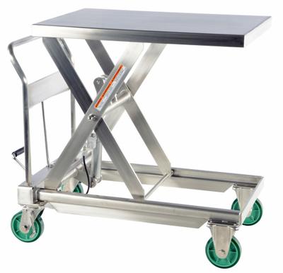 APPROVED VENDOR Scissor Lift Table: Not Powered, 1,100 lb Load Capacity - Corrosion-Resistant Manual Scissor-Lift Tables