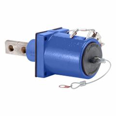 Single Pole Receptacle: Blue, Straight 45° Clevis Pin Mating, Two-Hole Bus Bar Termination, 1,135 A (MPN 49FR2-XB). Key specifications — Series: 49; Receptacle Gender: Female; Brand: LEVITON.