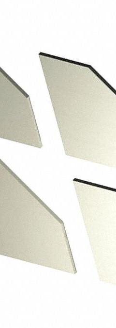 MIRREDGE Corner Plates: 4 in Overall Ht, 4 in Overall Wd, 1/8 in Overall Dp, 4 PK (MPN 32204). Key specifications — Brand: MIRREDGE; Corner Shape: Square; Finish: Mirror; Color: Clear; Material: Acrylic; Lighted: No.