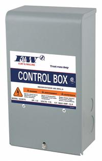 FLINT & WALLING Pump Control Panel: Simplex, Single Phase, 115V AC, 3.2 A, No Switch Included, Metal (MPN 022875). Key specifications — Current: 3.2 A; Rated Voltage: 115V AC; Intrinsic Safety: Not Specified Intrinsically Safe; Brand: FLINT & WALLING.