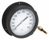 APPROVED VENDOR Analog Panel Mount Thermometer: 30°F to 300°F, ±1°F Scale Division, 6 in Dial Dia (MPN 13G218). Key specifications — Brand: APPROVED VENDOR; Accuracy: ±1 °F Scale Division.