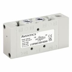 AVENTICS Pilot Air Control Valve: Series L1, Remote Pilot, Four-Way / Two-Position, 1/4 in NPT (MPN L12PA452O018D00). Key specifications — attr1077390: L12PA452O018D00; attr1077459: Pilot Air Control Valve; attr1077461: Spring Return; attr1077450: Non-Locking.
