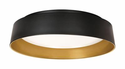 AFX INC. Flush Mount: 15 1/2 in Dia, Black/Gold, 4 in Ht, 2,500 lm, 2700K/3000K/3500K/4000K/5000K - Duncan Flush-Mount Lights