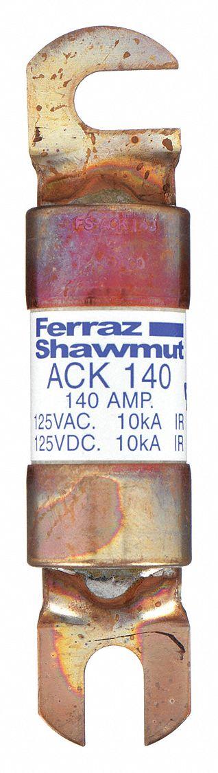 MERSEN Forklift Limiter Fuse: ACK Series, Bolt-On, Gen Purpose, 140 A, 125 V DC - Time-Delay Bolt-On Fuses