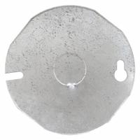 RACO Ring Cover: Centered Knockout, Steel, 3.5 in Overall Lg, 3.5 in Overall Wd, 0.12 in Overall Dp (MPN 703). Key specifications — Brand: RACO; Material: Steel; Cover Design: Centered Knockout.