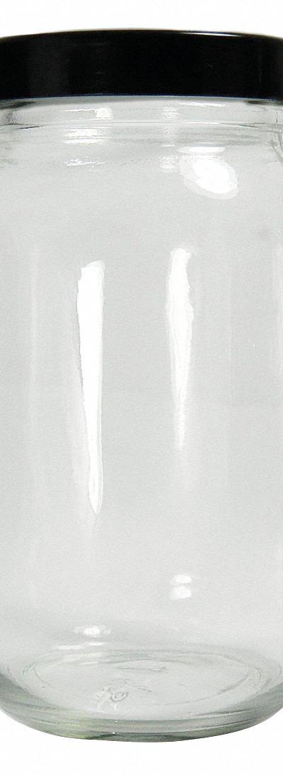 APPROVED VENDOR Sampling Bottle: 240 mL, 58-400, Colorless, 24 Bottles - Clear Wide Mouth Round Glass Lab Bottles