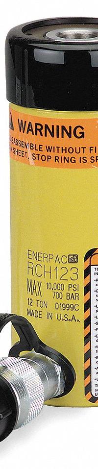 ENERPAC General Purpose Hydraulic Ram: 12 ton Nominal Capacity, 3 in Nominal Stroke Lg, 0.77 in, RCH (MPN RCH123). Key specifications — attr1099385: 0.77 in.