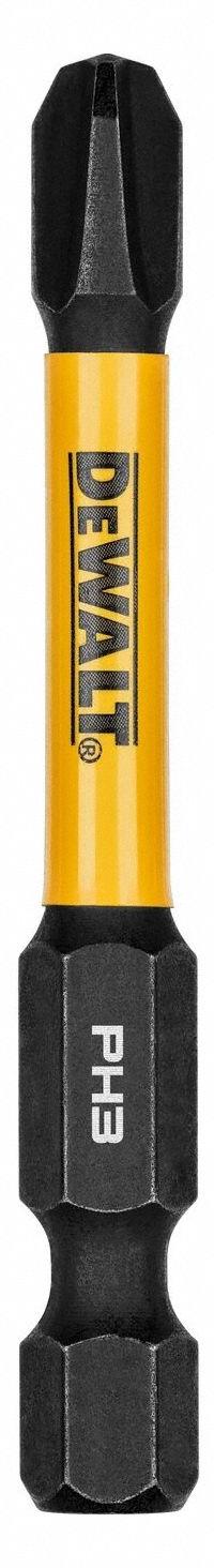DEWALT Power Bit: Power Bit, PH3 Bit Industry Size, #3 Bit Size, Std, 2 1/4 in Overall Lg, Hex, 3 PK (MPN DWAF2PH3IR3). Key specifications — attr1119695: DEWALT; attr1119703: S2 Steel; attr1119710: Standard; attr1119708: Hex; attr1202404: #3.