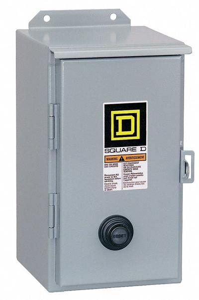 SQUARE D Magnetic Motor Starter: Non-Reversing, 3 Poles, NEMA Size 3, 90 A - Enclosed Non-Reversing Starters with Thermal Overloads