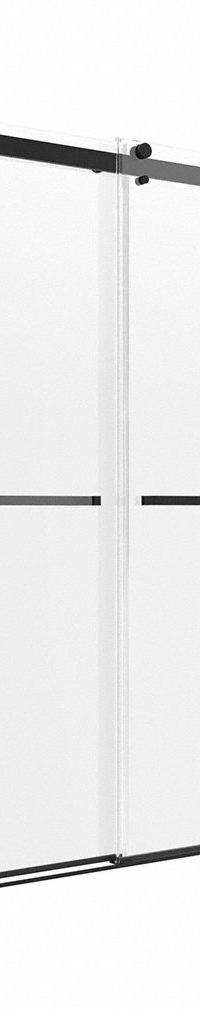 FOREMOST Shower Door: 55 in Min. Door Wd, 59 in Max. Door Wd, 76 in Overall Ht, Clear Tempered Glass (MPN LGDR6076-CL-MB). Key specifications — Brand: FOREMOST; Door Frame Finish: Matte Black.