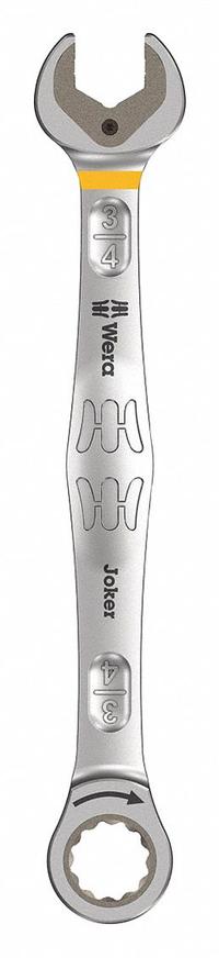 WERA Combination Wrench: Alloy Steel, Nickel Chrome, 3/4 in Head Size, 9 5/8 in Overall Lg (MPN 05073287001). Key specifications — attr309600: 3/4 in; attr309611: Nickel Chrome; attr309610: Alloy Steel; attr309604: Yes; attr309612: No; attr309613: No; attr309615: No; attr324932: WERA.