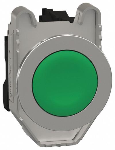 SCHNEIDER Flush Push Button Operator: Non-Illuminated, Flush Profile, Metallic, 30 mm - Flush-Mount Push Buttons