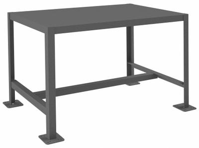 DURHAM MFG Work Table: Fixed Ht, Steel, 36 in x 24 in, 2,000 lb Overall Load Capacity - Steel-Top Worktables