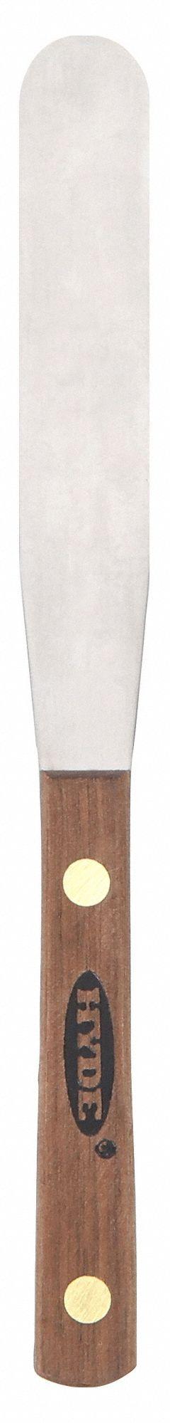 HYDE Spatula: Bld. Mat. Spring Steel, Hdl. Mat. Hardwood, Bld. Shp. Semi-Circle (MPN 41060). Key specifications — attr1004888: HYDE; attr1029665: Half.