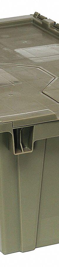 QUANTUM STORAGE SYSTEMS Attached Lid Tote: 18.8 gal, 27 3/8 in x 16 5/8 in x 12 1/2 in, Gray Body (MPN QDC2717-12). Key specifications — attr1188613: Plastic; attr1188631: QUANTUM STORAGE SYSTEMS.