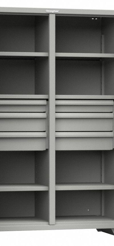 STRONG HOLD Storage Cabinet: 48 in x 24 in x 75 in - Shelf-Style Shift Cabinets with Drawers