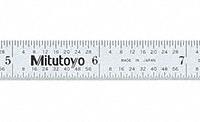 MITUTOYO Flexible Rule: 182-225, 12 in / 300 mm, 0.02 in Thick, 0.5 mm/1/64 in, Chrome, Black, Flex. Key specifications — attr939978: 0.5 mm; attr934745: MITUTOYO; attr944504: Inside Read; attr944509: Chrome; attr939993: Decimal; attr986193: Etched.