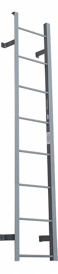 COTTERMAN Fixed Ladder: 7 ft Overall Ht, 21 in Overall Wd, Steel, 300 lb Load Capacity, 8 Rungs (MPN F8S C1). Key specifications — Brand: COTTERMAN; Assembly: Assembled; Number of Sections: 1.