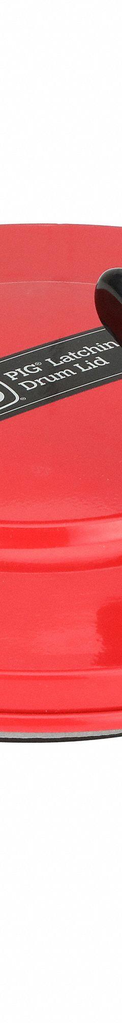 PIG Drum Lid: Red, Steel, OSHA, For 5 gal Container Capacity, For 11 3/4 in Outside Dia (MPN DRM1200-RD). Key specifications — Brand: PIG; Material: Steel; Compatible Manufacturer Model Number: DRM525.