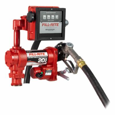 FILL-RITE Electric Drum Pump: 12 V DC, 1/4 hp HP, 20 gpm Max. Flow Rate, Cast Iron - Metered Bung-Mount DC-Powered Fuel Transfer Pumps