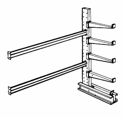 JARKE Cantilever Rack: Add-On, Heavy-Duty, 74 3/4 in x 40 in x 96 in, Straight Arm - Heavy-Duty Pin-Lock Cantilever Rack Kits