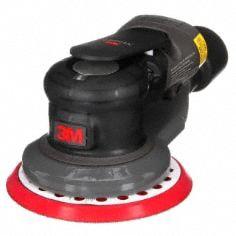 3M Air Orbital Sander: 5 in Disc, Hook and Loop/Pressure Sensitive Adhesive - Central Vacuum Random Orbital Sanders