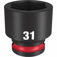 MILWAUKEE Standard Impact Socket: 1/2 in Drive Size, Metric, 31 mm Socket Size, 6-Point, Std (MPN 49-66-6263). Key specifications — attr1215501: MILWAUKEE; attr1215515: Black Phosphate; attr1215518: 31 mm.
