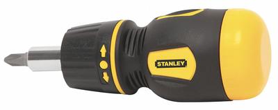 STANLEY Multi-Bit Screwdriver: Phillips/Slotted Tip, #1/1/4 in/1/8 in/#2/3/16 in Tip Size - General Purpose Multi-Bit Screwdrivers